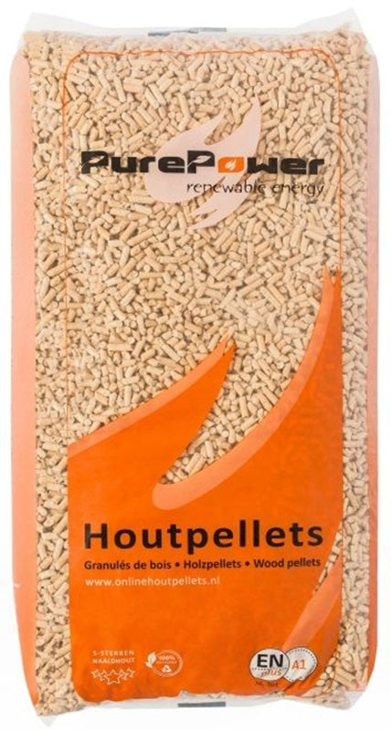 Pure Power EN+ a1 naaldhout 5-sterren houtpellets 66 zakken van 15kg, 990 kg thuisbezorgd